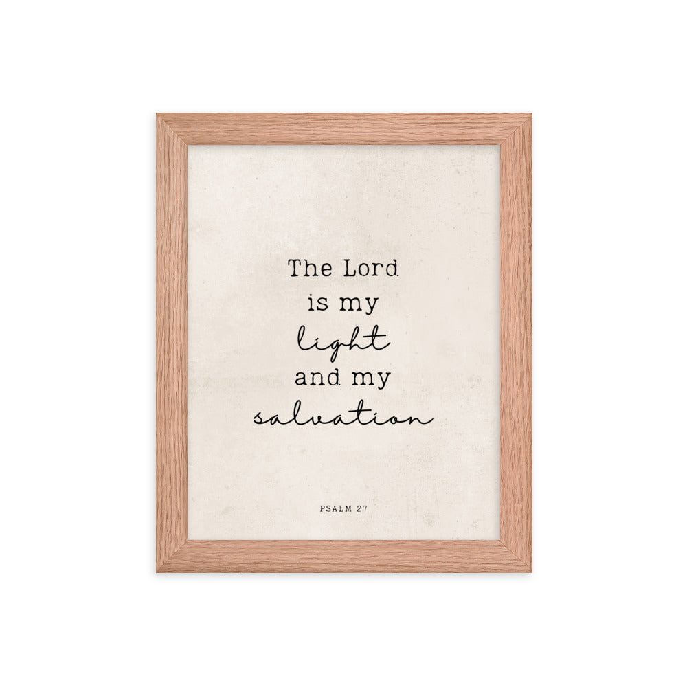 Psalm 27 Quote In Print And Script Lettering On Beige  