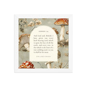 Genesis 1:29 Botanical Mushrooms Background  