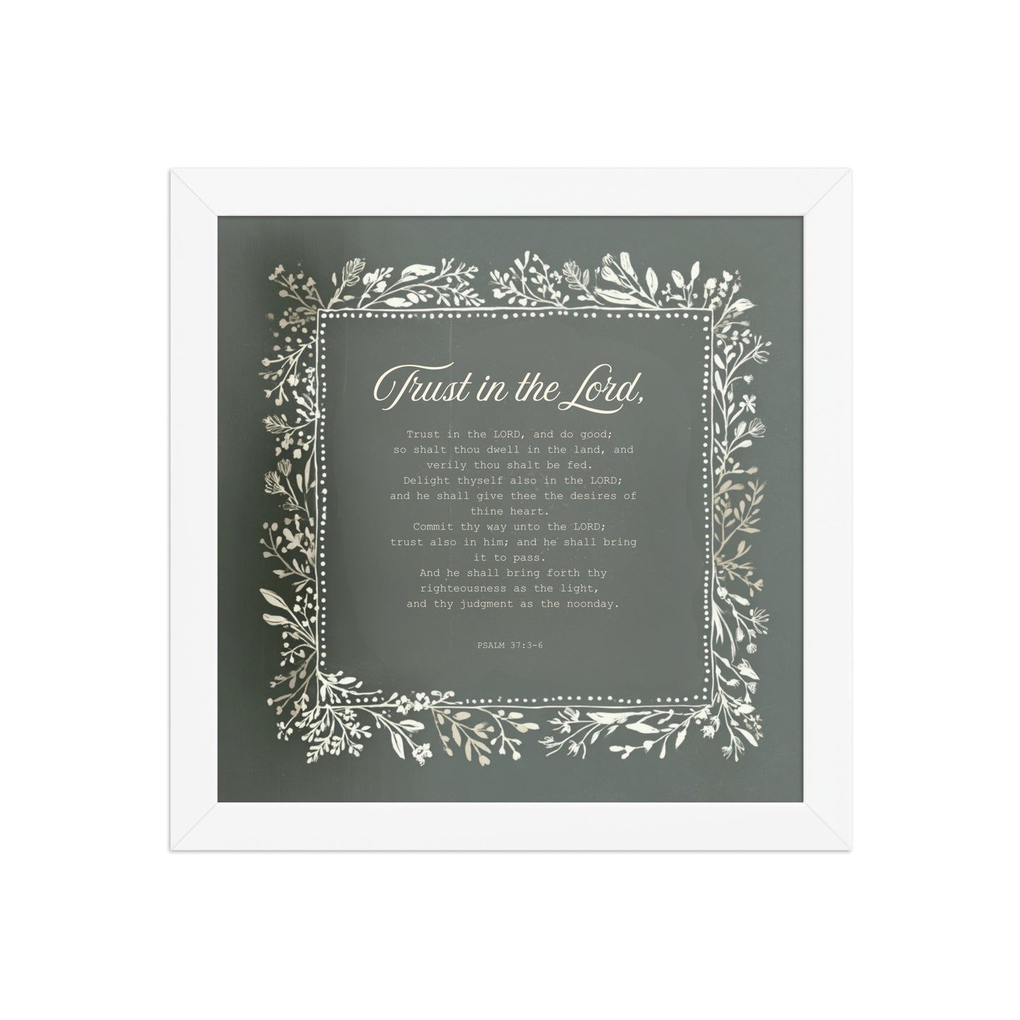 "Commit Your Way" – Psalm 37:3-6 Framed Christian Wall Art    Black / 10″×10″-Black / 12″×12″-Black / 14″×14″-Black / 16″×16″-Black / 18″×18″ 