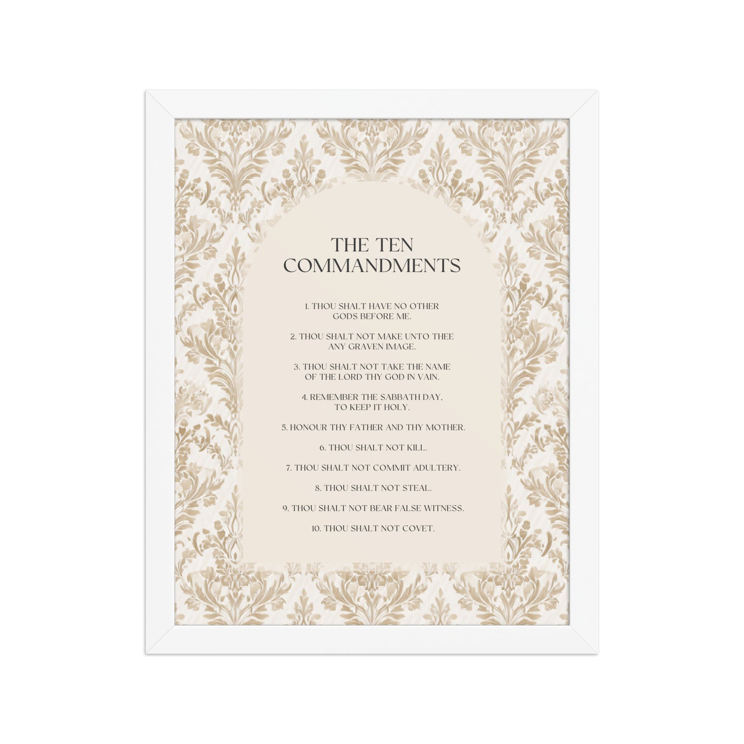 The Ten Commandments: Arch Design Print with Roman Numerals or List    Unframed Matte Paper / 8″×10″ / List-Unframed Matte Paper / 8″×10″ / Roman Numerals-Unframed Matte Paper / 11″×14″ / List-Unframed Matte Paper / 11″×14″ / Roman Numerals-Unframed Matte Paper / 12″×16″ / List 