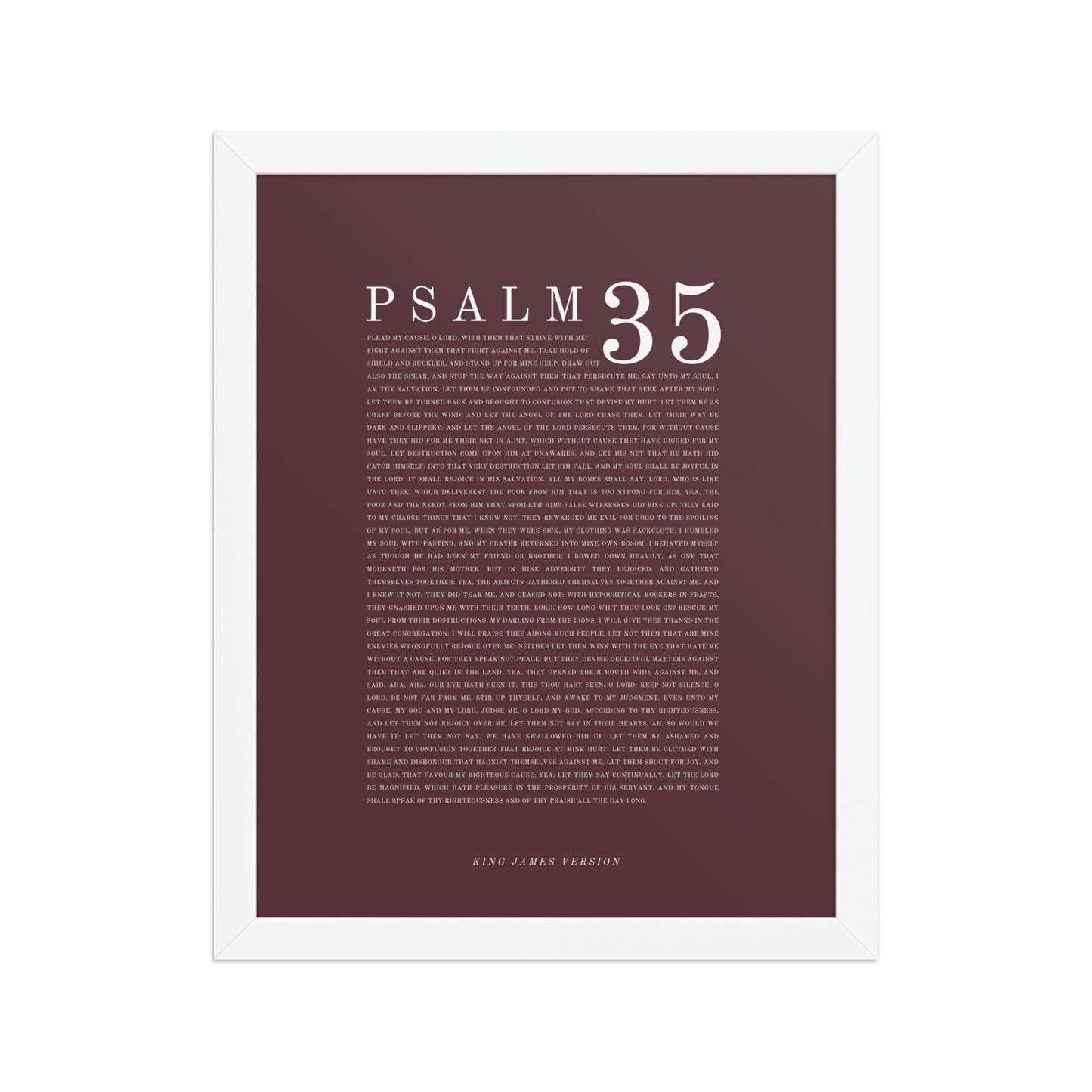 Psalm 35 Full Chapter Wall Art | Complete Scripture Print