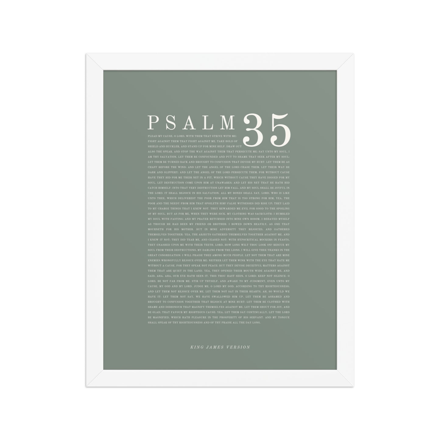 Psalm 35 Full Chapter Wall Art | Complete Scripture Print