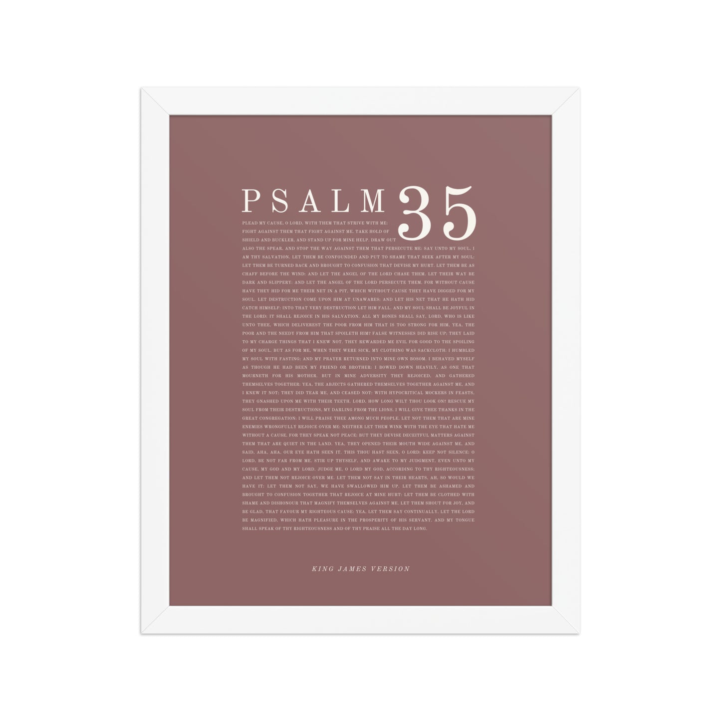 Psalm 35 Full Chapter Wall Art | Complete Scripture Print