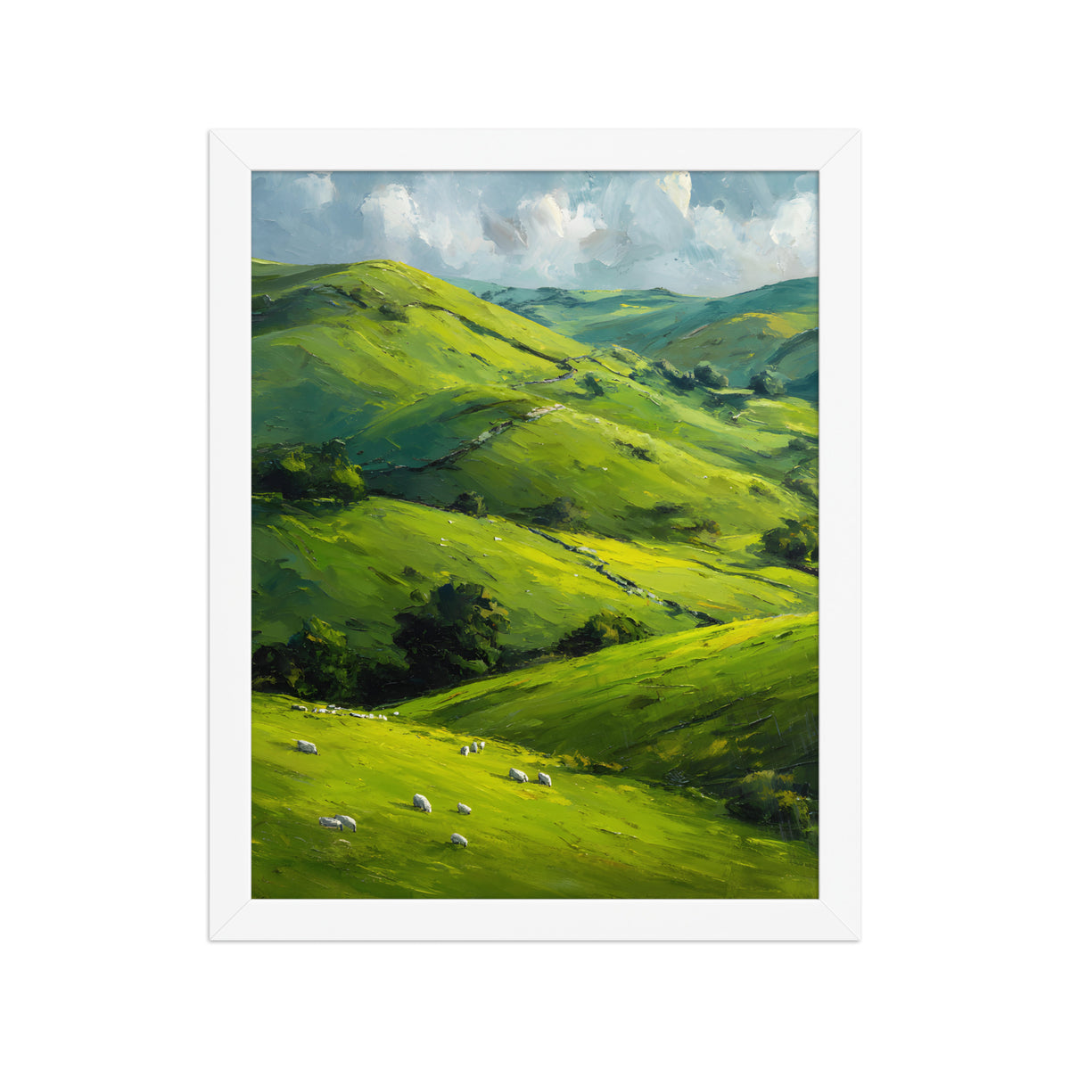 He Left the 99 Jesus and lamb Christian wall art in a framed poster studio mockup.