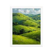 He Left the 99 Jesus and lamb Christian wall art in a framed poster studio mockup.