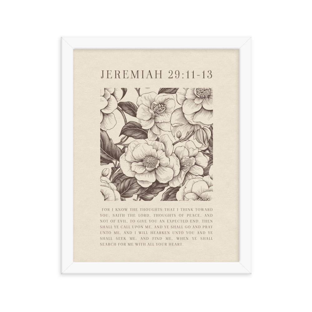 Jeremiah 29:11 - Floral On Beige  