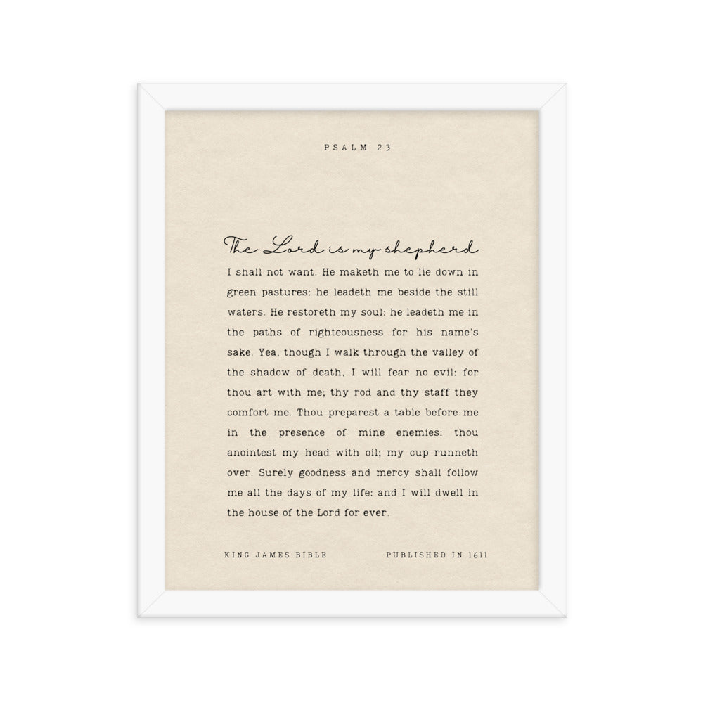 Psalm 23 On Beige Background  