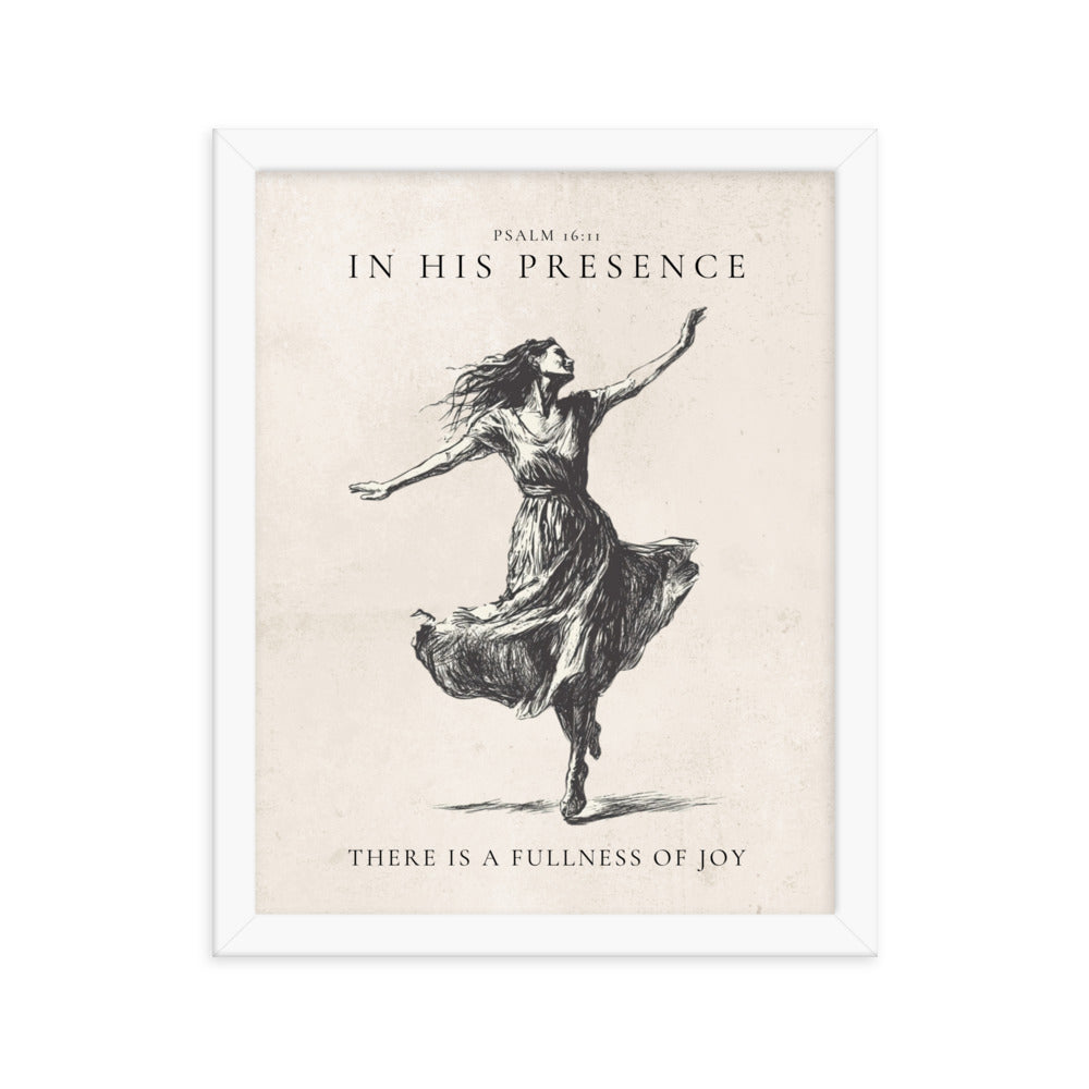 Psalm 16:11 Dancer Art On Beige Background  