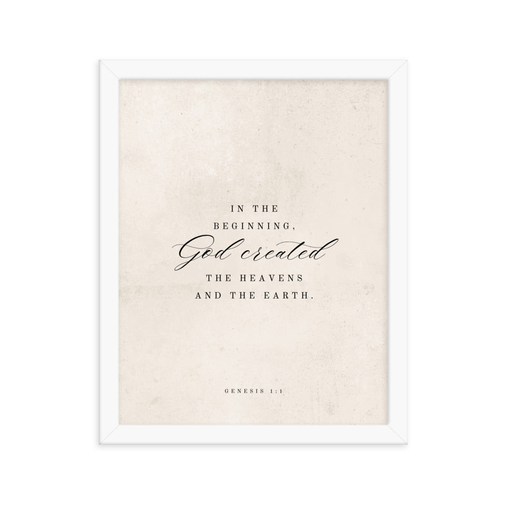 Genesis 1:1 White 11x14
