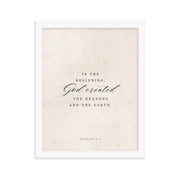 Genesis 1:1 White 11x14