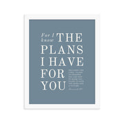Jeremiah 29:11 Warm Blues Slate Gray 11x14