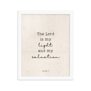 Psalm 27 Quote In Print And Script Lettering On Beige  