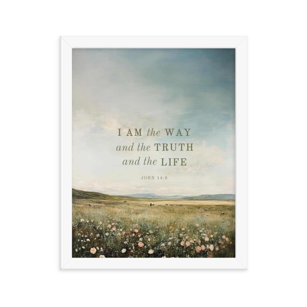 John 14:6 Meadow Dark Text 11X14