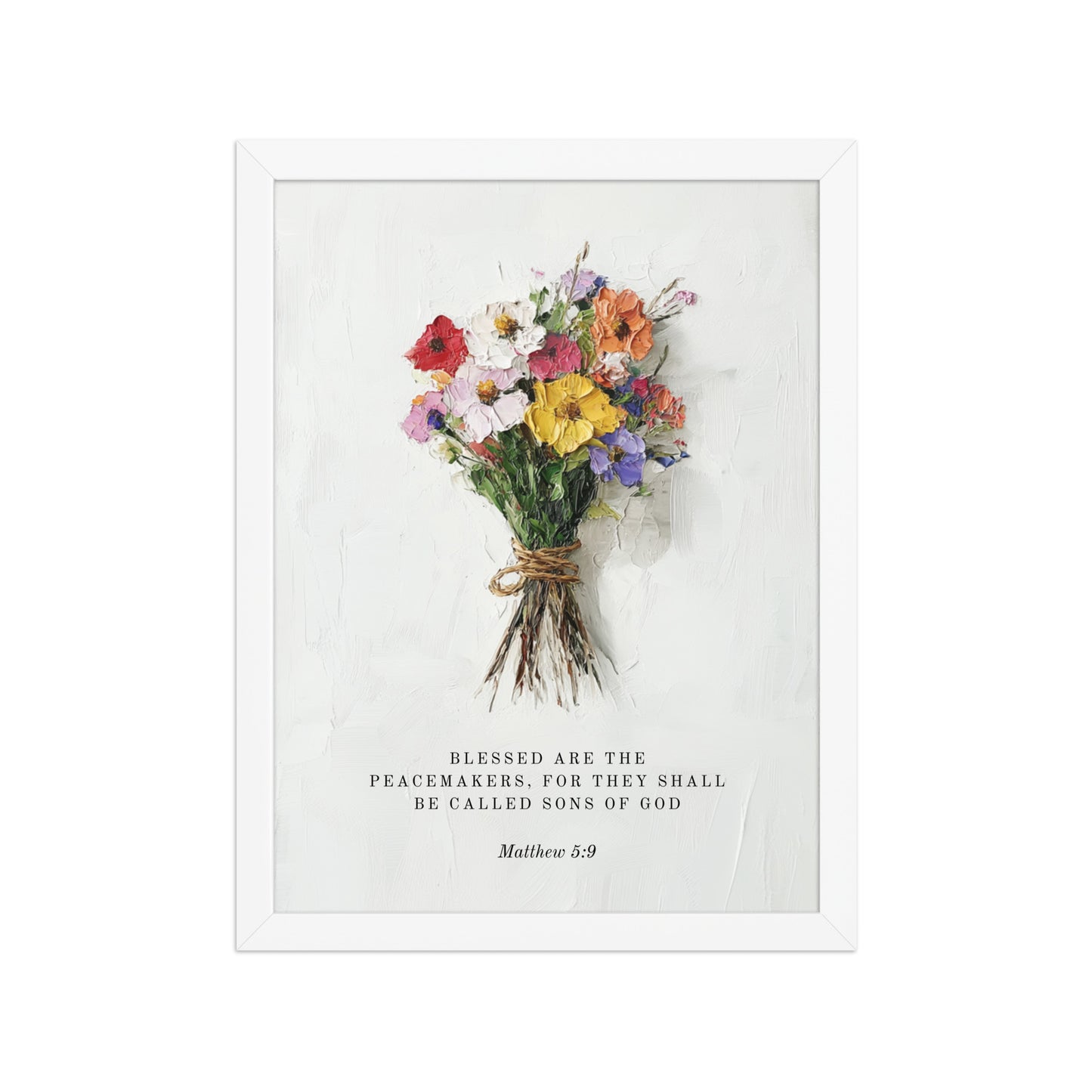 Matthew 5:9 With Flower Bouquet  