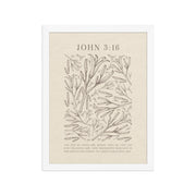 John 3:16 - Black Floral Art On Beige Background    Unframed Matte Paper / 5"x7"-Unframed Matte Paper / 8″×10″-Unframed Matte Paper / 11″×14″-Unframed Matte Paper / 12″×16″-Unframed Matte Paper / 12″×18″-Unframed Matte Paper / 16″×20″-Unframed Matte Paper / A2 (16.5″×23.3″)-Unframed Matte Paper / 18″×24″-Unframed Matte Paper / 24″×36″-Unframed Matte Paper / 20"x30" 