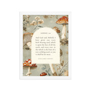 Genesis 1:29 Botanical Mushrooms Background  