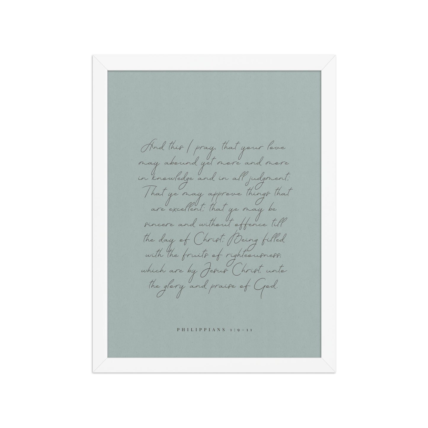 “Abound in Love” – Philippians 1:9–11 KJV Scripture Wall Art