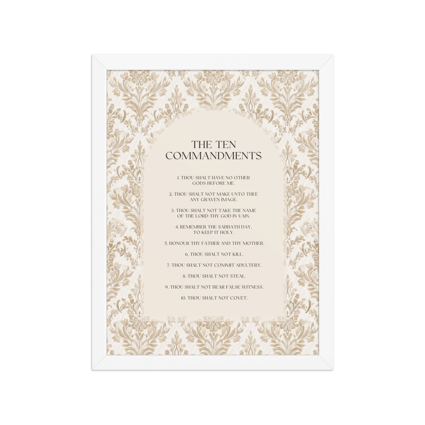 The Ten Commandments: Arch Design Print with Roman Numerals or List    Unframed Matte Paper / 8″×10″ / List-Unframed Matte Paper / 8″×10″ / Roman Numerals-Unframed Matte Paper / 11″×14″ / List-Unframed Matte Paper / 11″×14″ / Roman Numerals-Unframed Matte Paper / 12″×16″ / List 