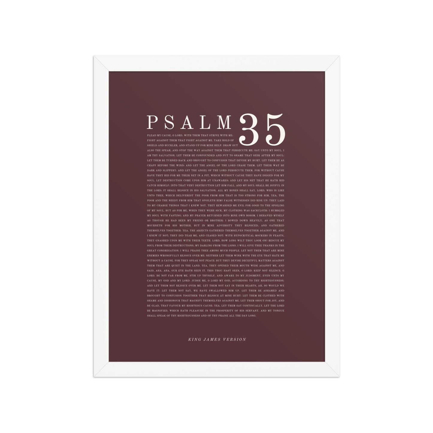Psalm 35 Full Chapter Wall Art | Complete Scripture Print