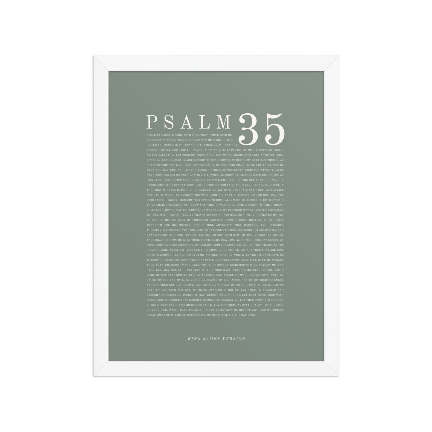 Psalm 35 Full Chapter Wall Art | Complete Scripture Print