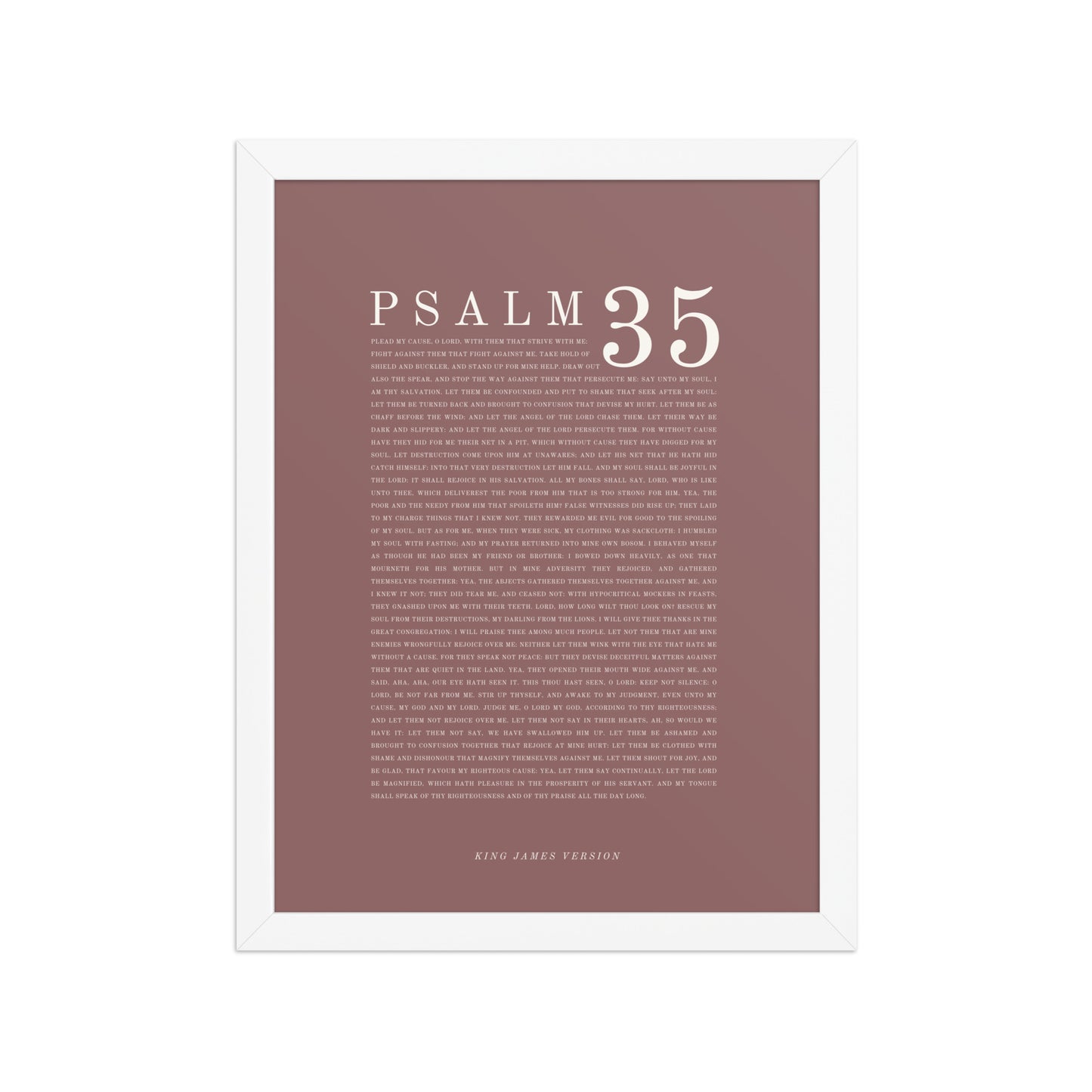 Psalm 35 Full Chapter Wall Art | Complete Scripture Print