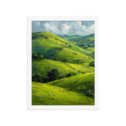 He Left the 99 Jesus and lamb Christian wall art in a framed poster studio mockup.