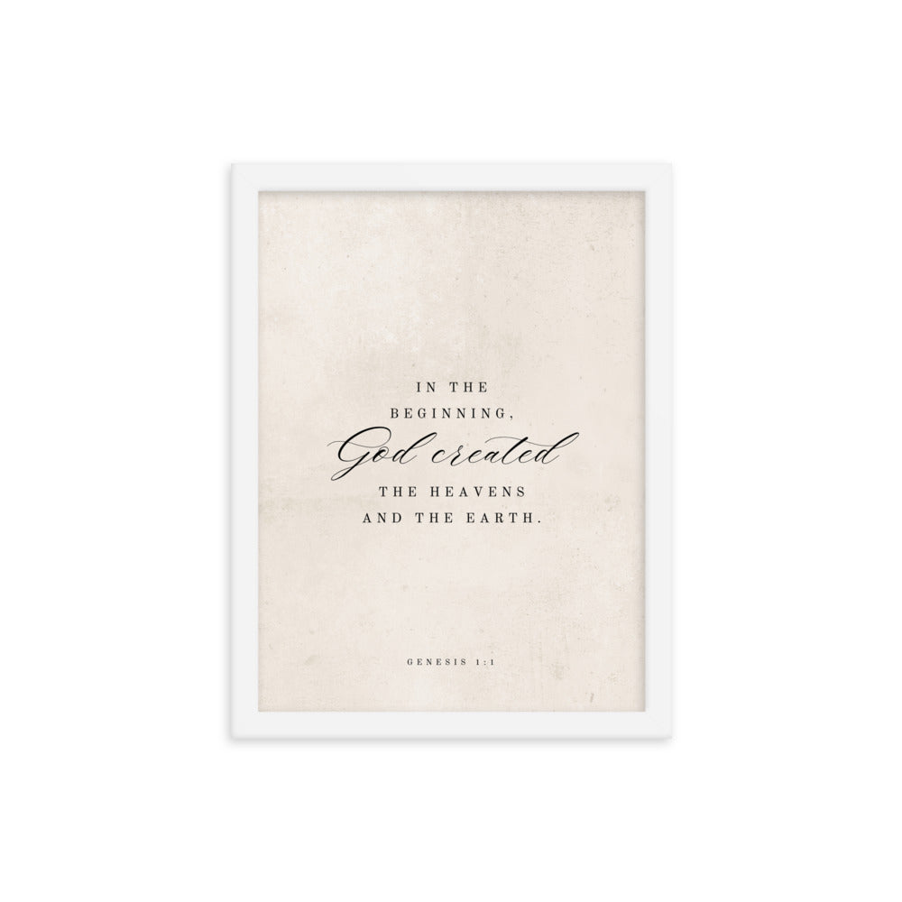 Genesis 1:1 White 12x16