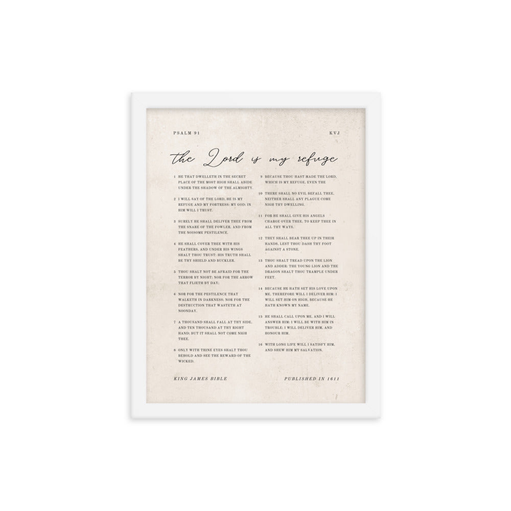 Psalm 91 KJV Entire Chapter On Beige  