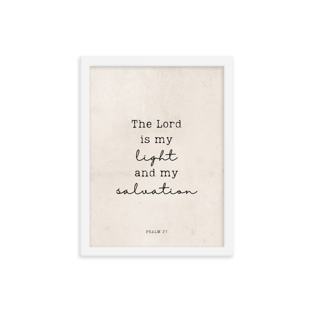 Psalm 27 Quote In Print And Script Lettering On Beige  