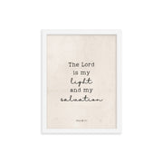 Psalm 27 Quote In Print And Script Lettering On Beige  
