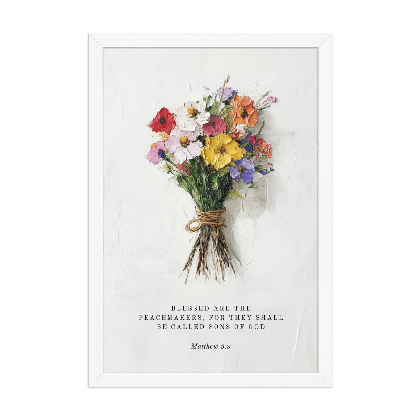 Matthew 5:9 With Flower Bouquet  