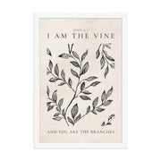 John 15:5 Vintage Floral On Beige Background  