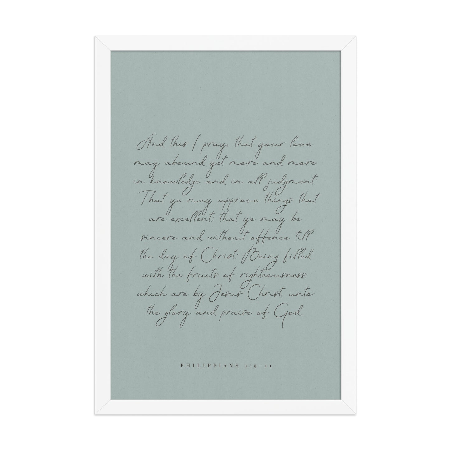 “Abound in Love” – Philippians 1:9–11 KJV Scripture Wall Art