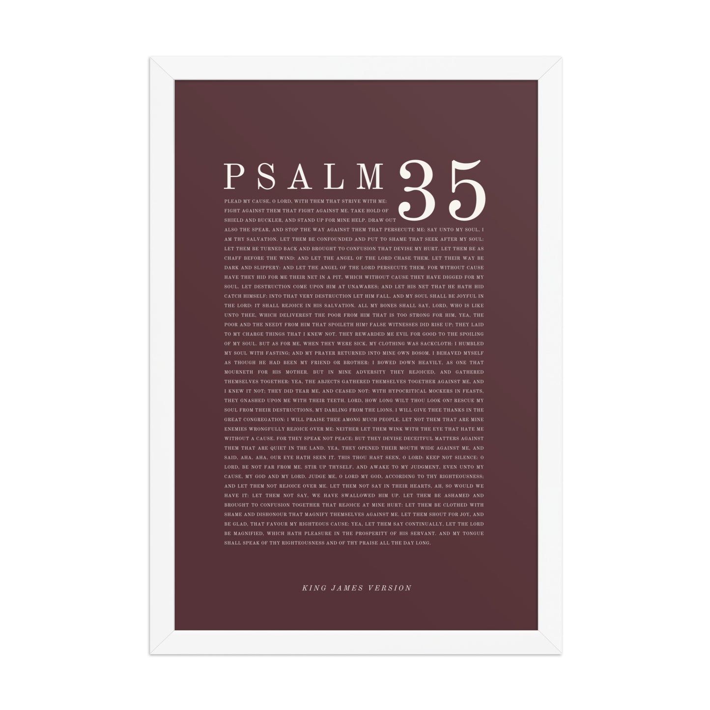 Psalm 35 Full Chapter Wall Art | Complete Scripture Print