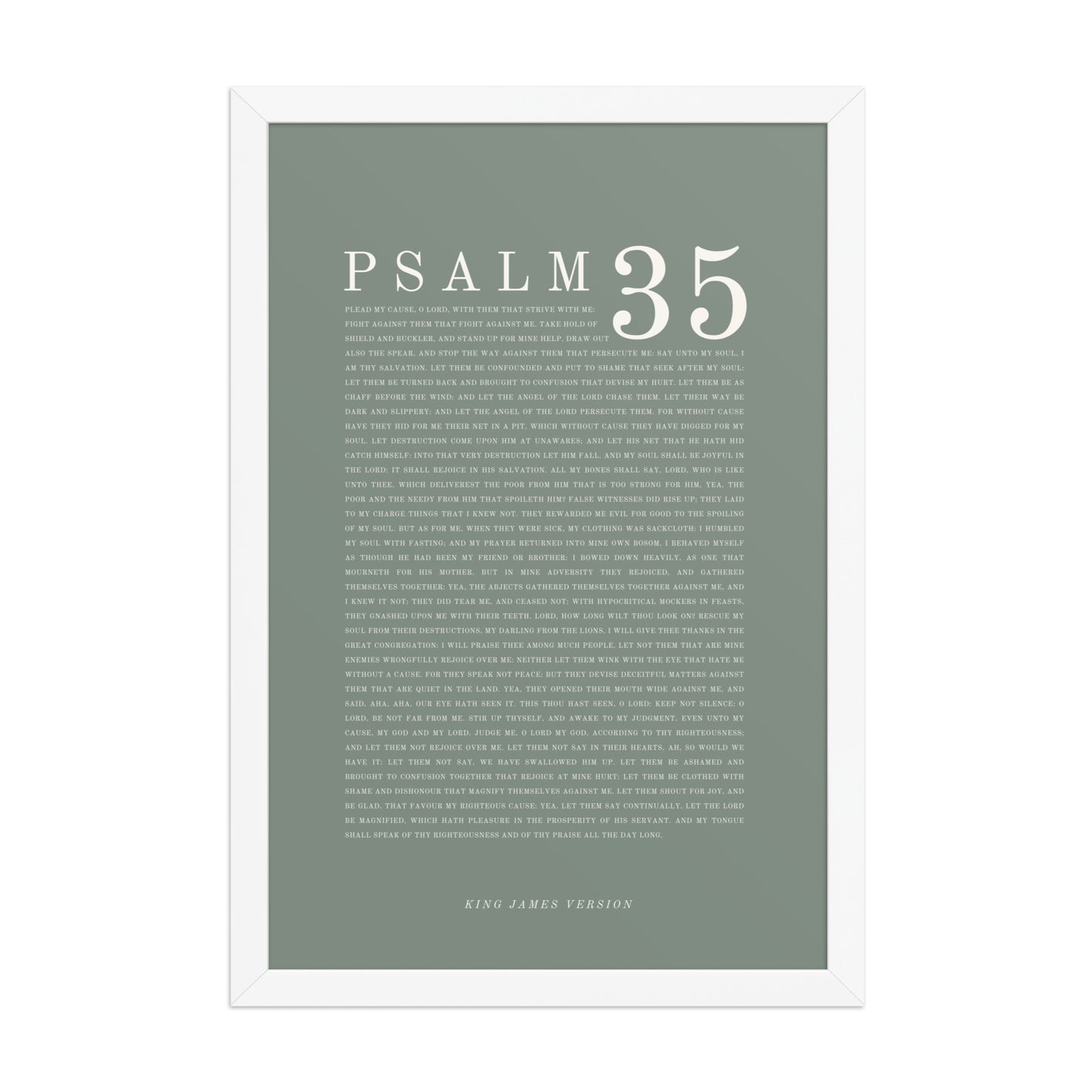 Psalm 35 Full Chapter Wall Art | Complete Scripture Print
