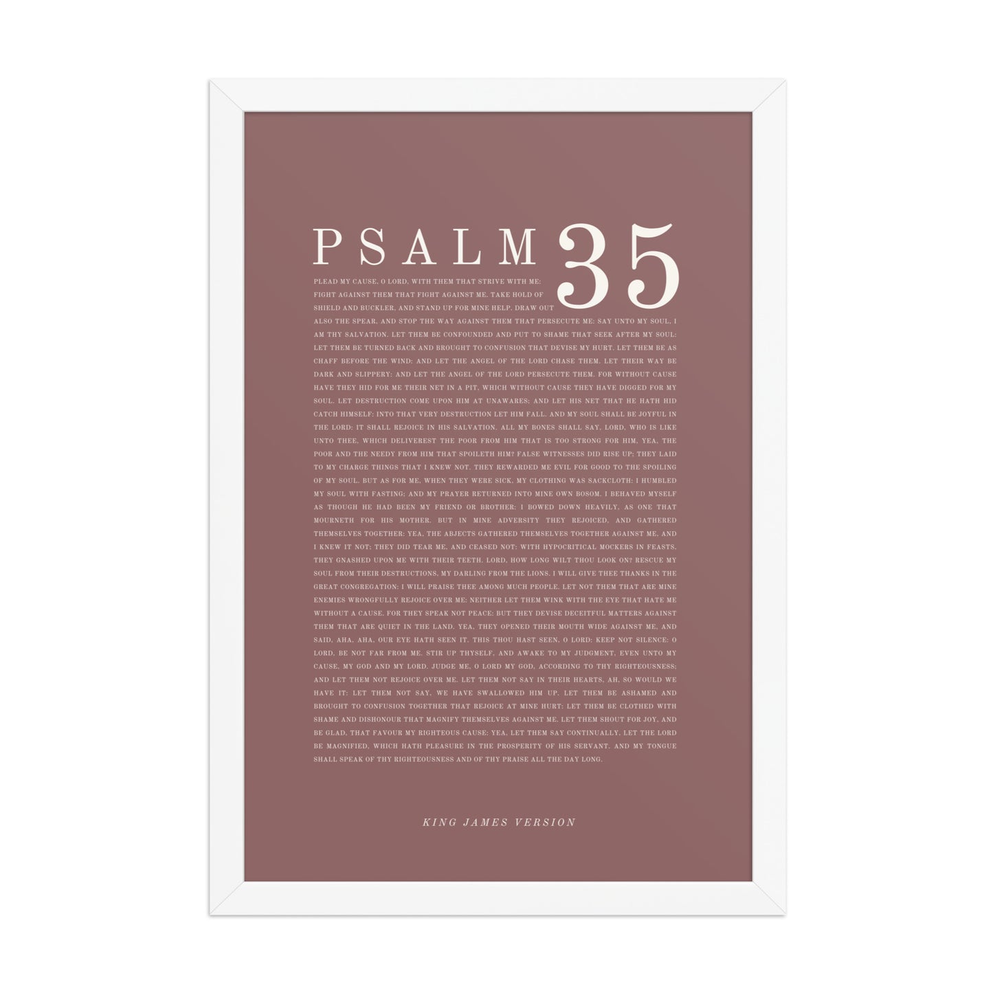 Psalm 35 Full Chapter Wall Art | Complete Scripture Print