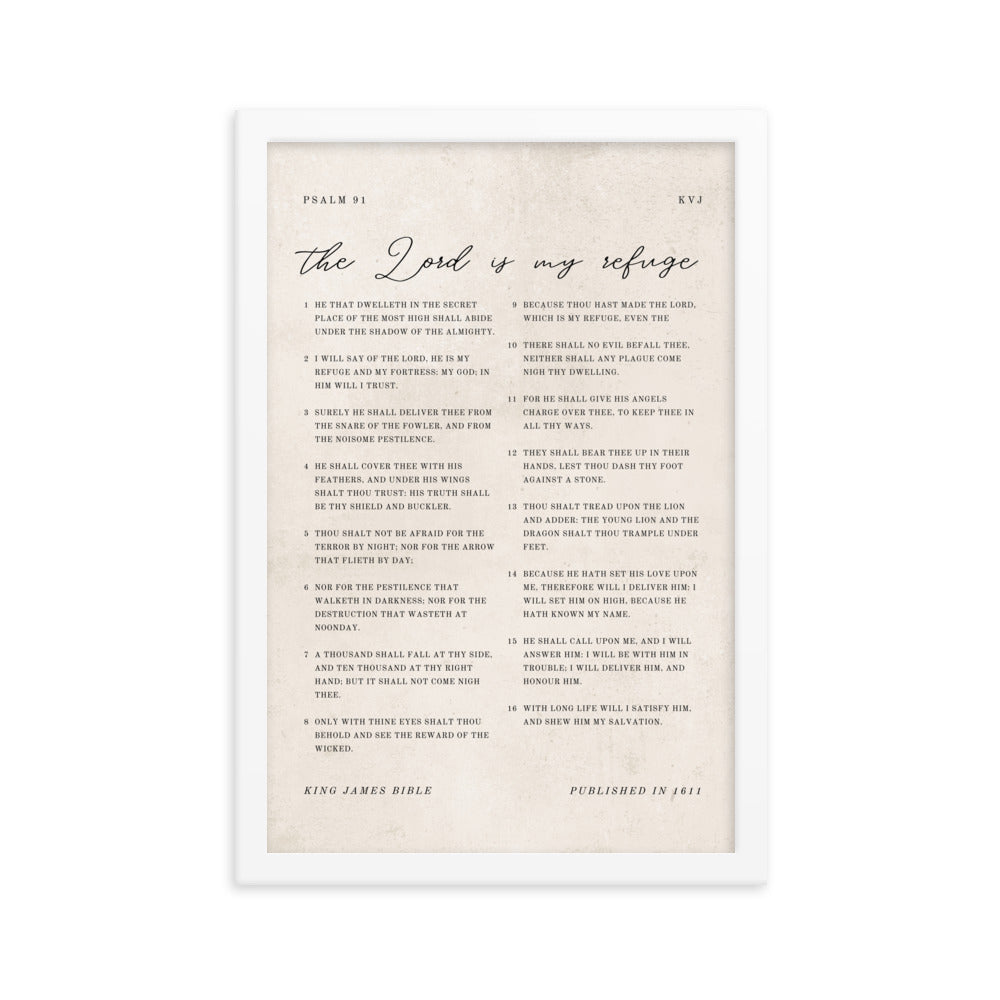 Psalm 91 KJV Entire Chapter On Beige  
