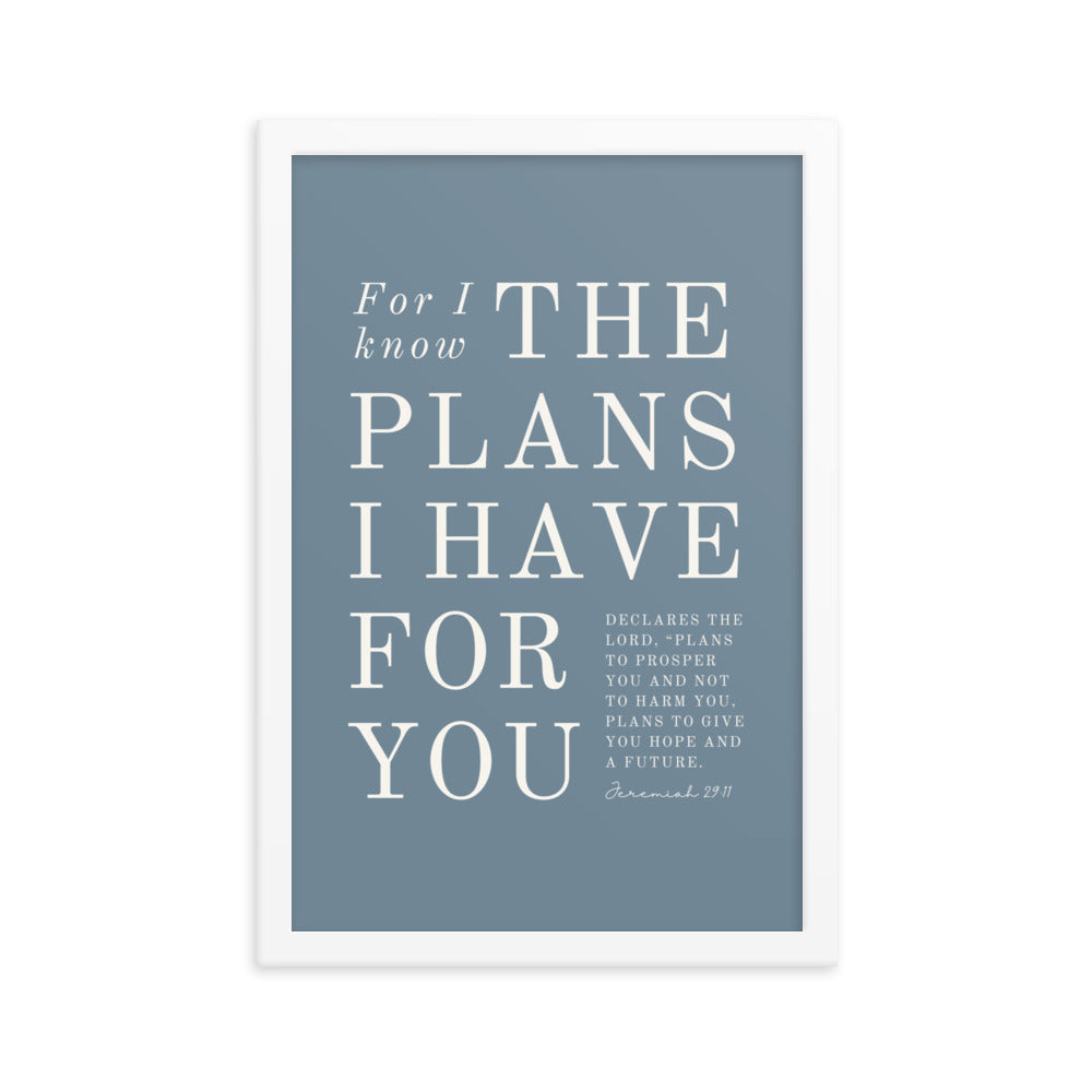 Jeremiah 29:11 Warm Blues Slate Gray 12x18