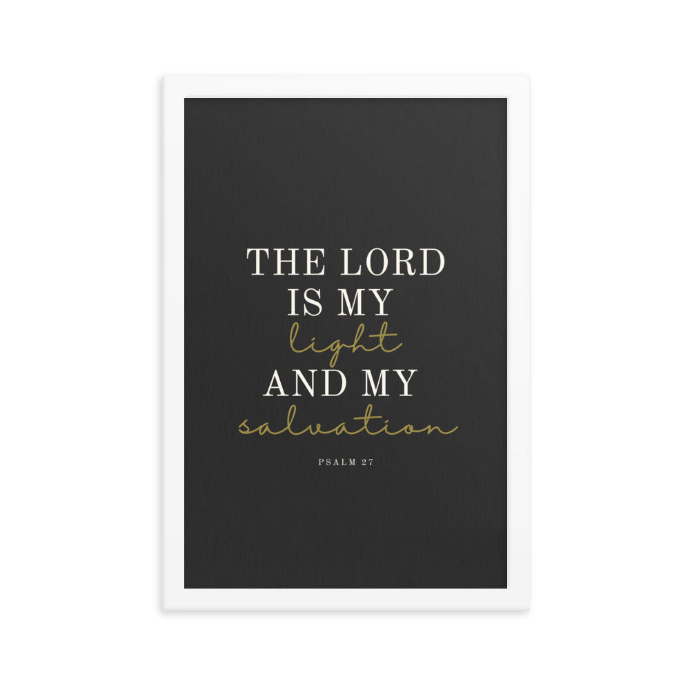Psalm 27 Quote On dark Background 12x18