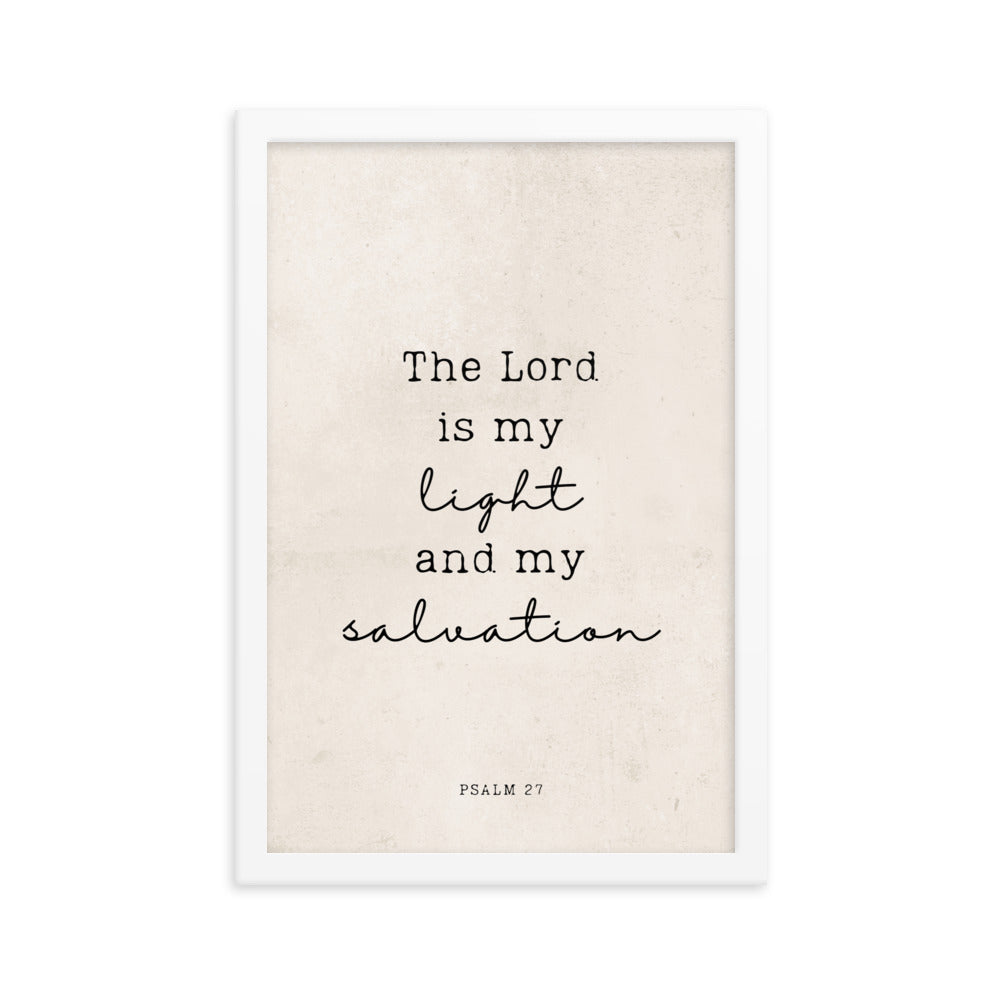 Psalm 27 Quote In Print And Script Lettering On Beige  