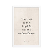 Psalm 27 Quote In Print And Script Lettering On Beige  