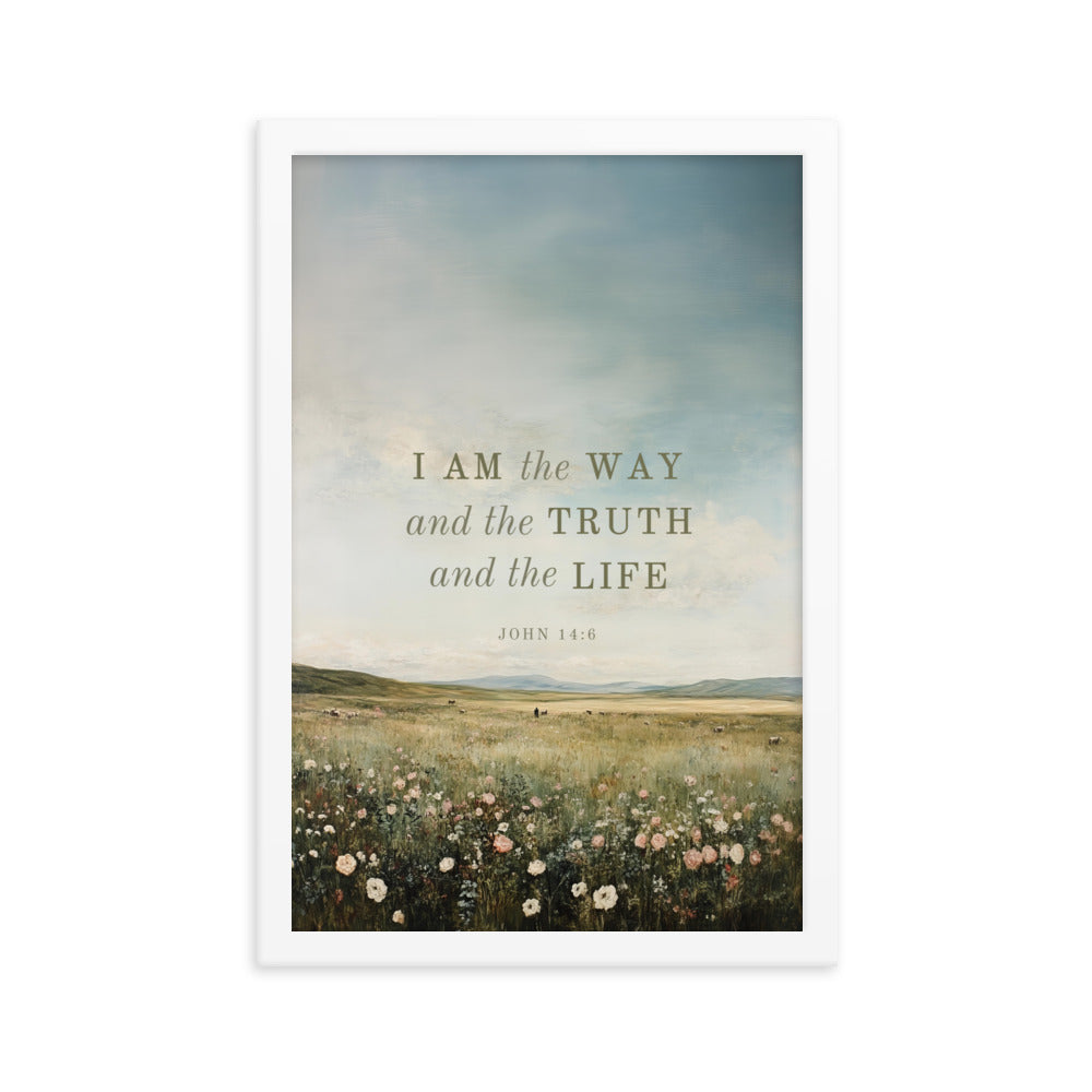 John 14:6 Meadow Dark Text 12X18