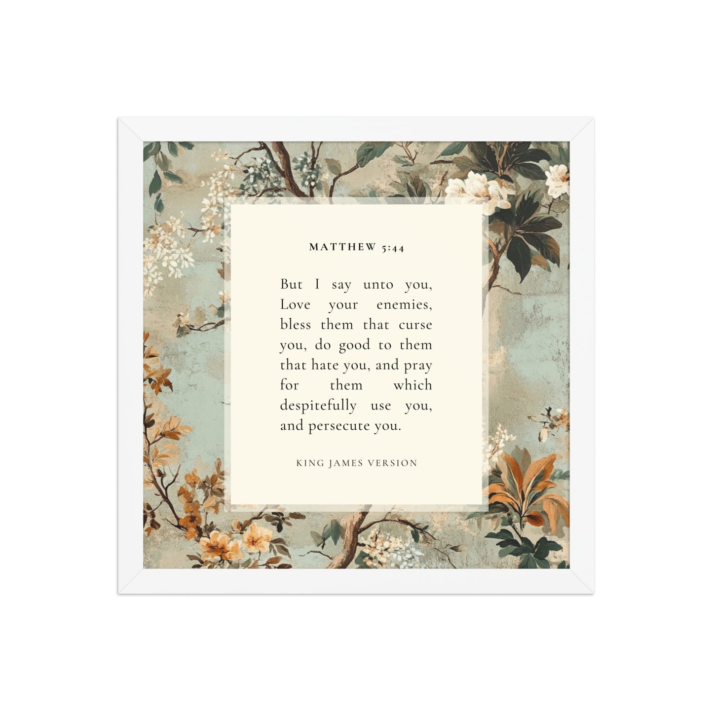 Matthew 5:44 Botanical Background 14x14