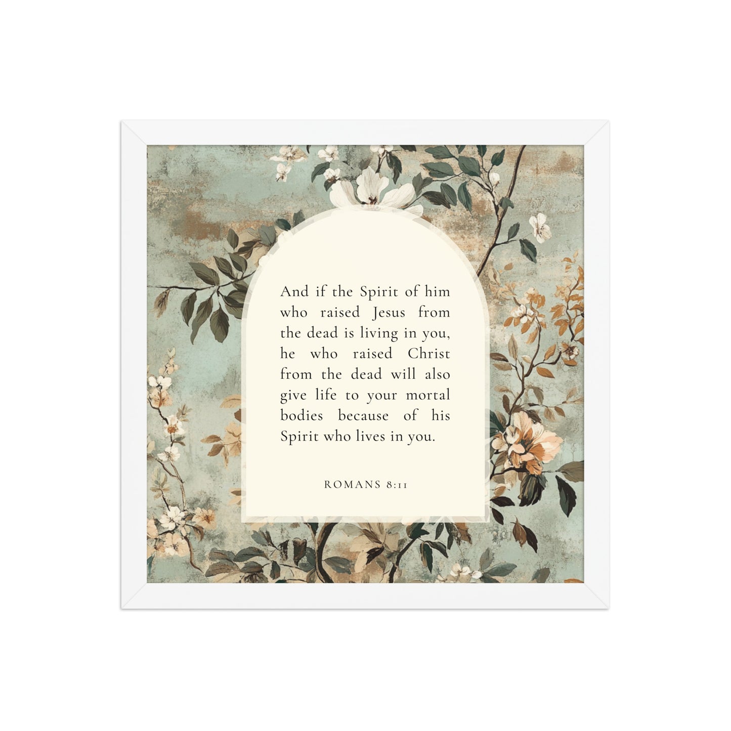 Romans 8:11 Botanical Background 14X14