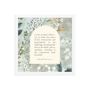 Philippians 3:10-11 –  Soft Floral Background 14x14