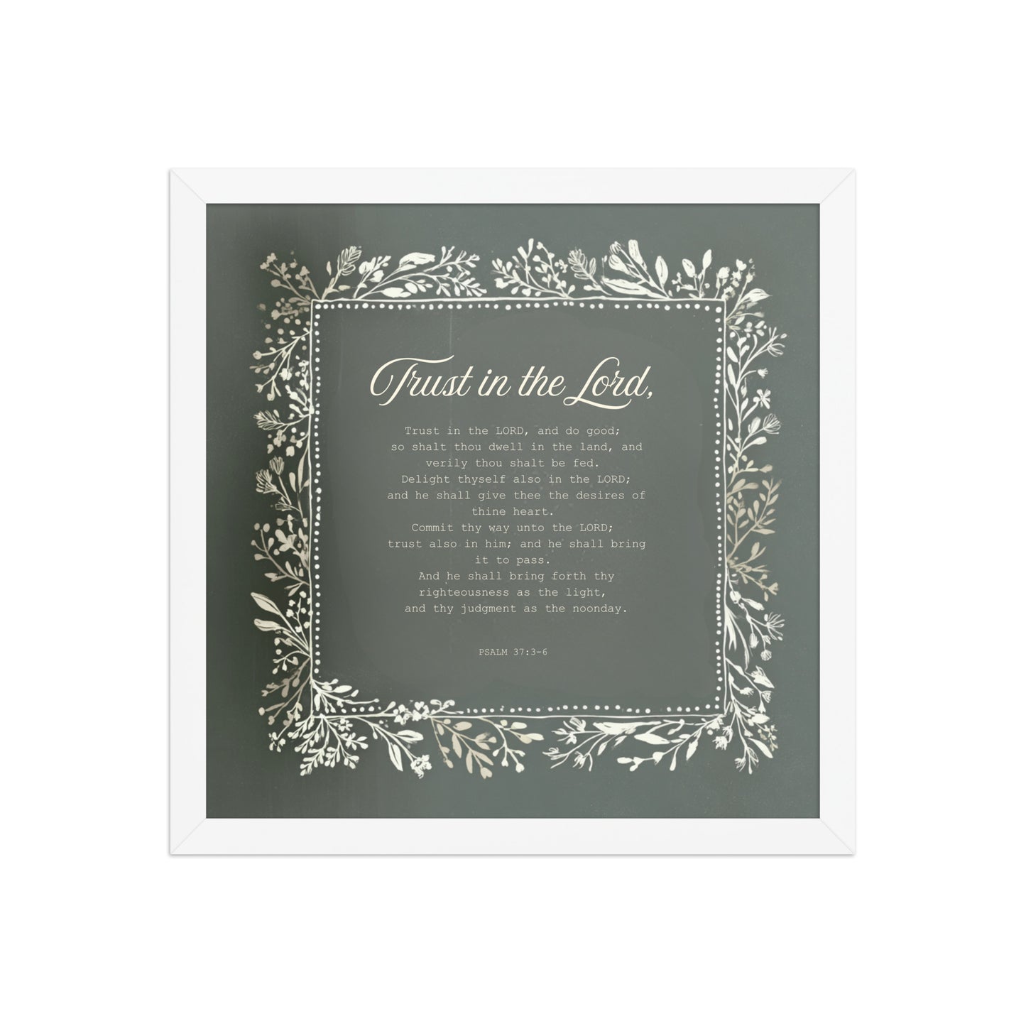 "Commit Your Way" – Psalm 37:3-6 Framed Christian Wall Art    Black / 10″×10″-Black / 12″×12″-Black / 14″×14″-Black / 16″×16″-Black / 18″×18″ 