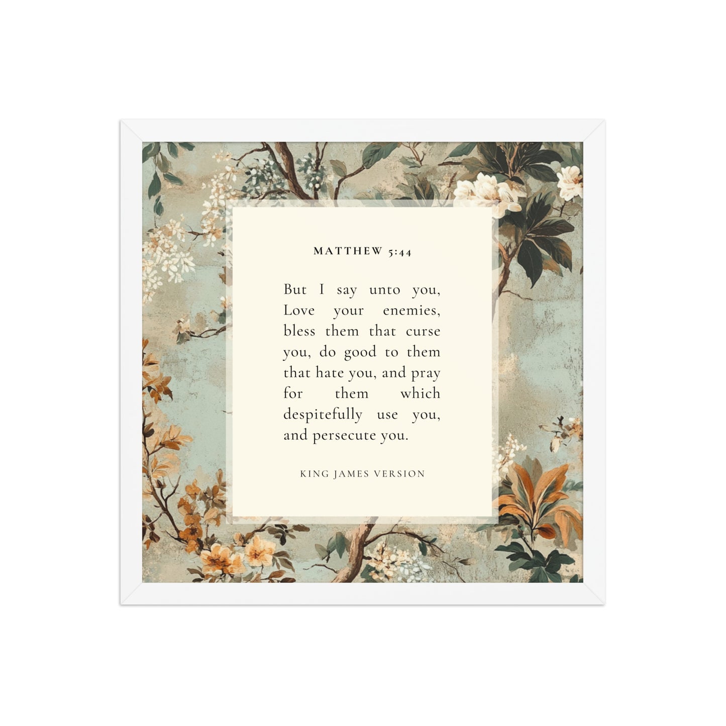 Matthew 5:44 Botanical Background 16x16