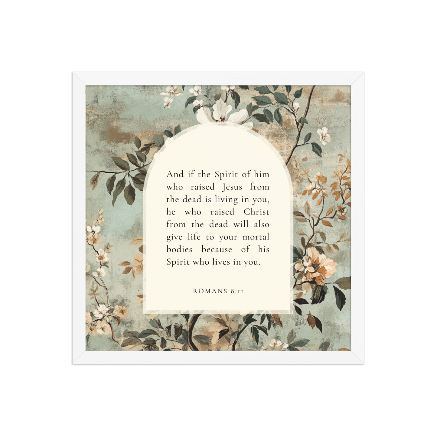 Romans 8:11 Botanical Background 16X16