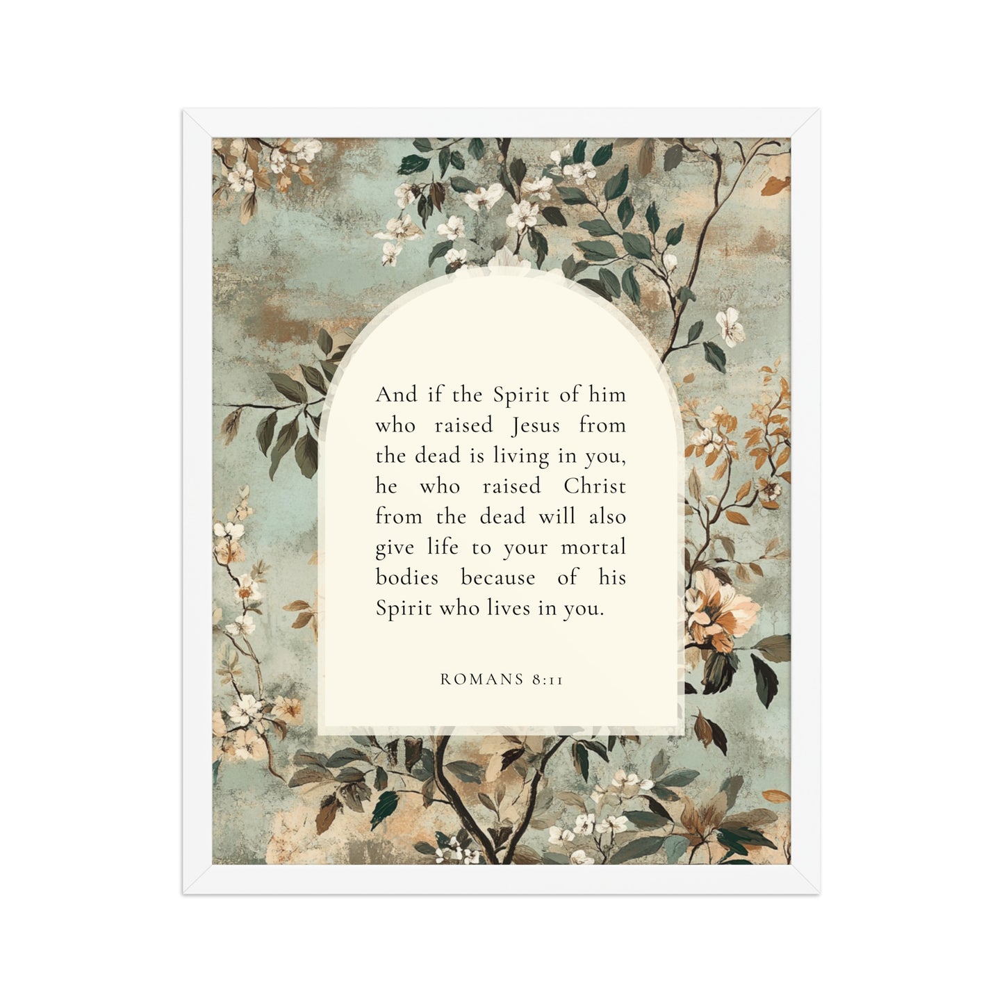 Romans 8:11 Botanical Background 16X20