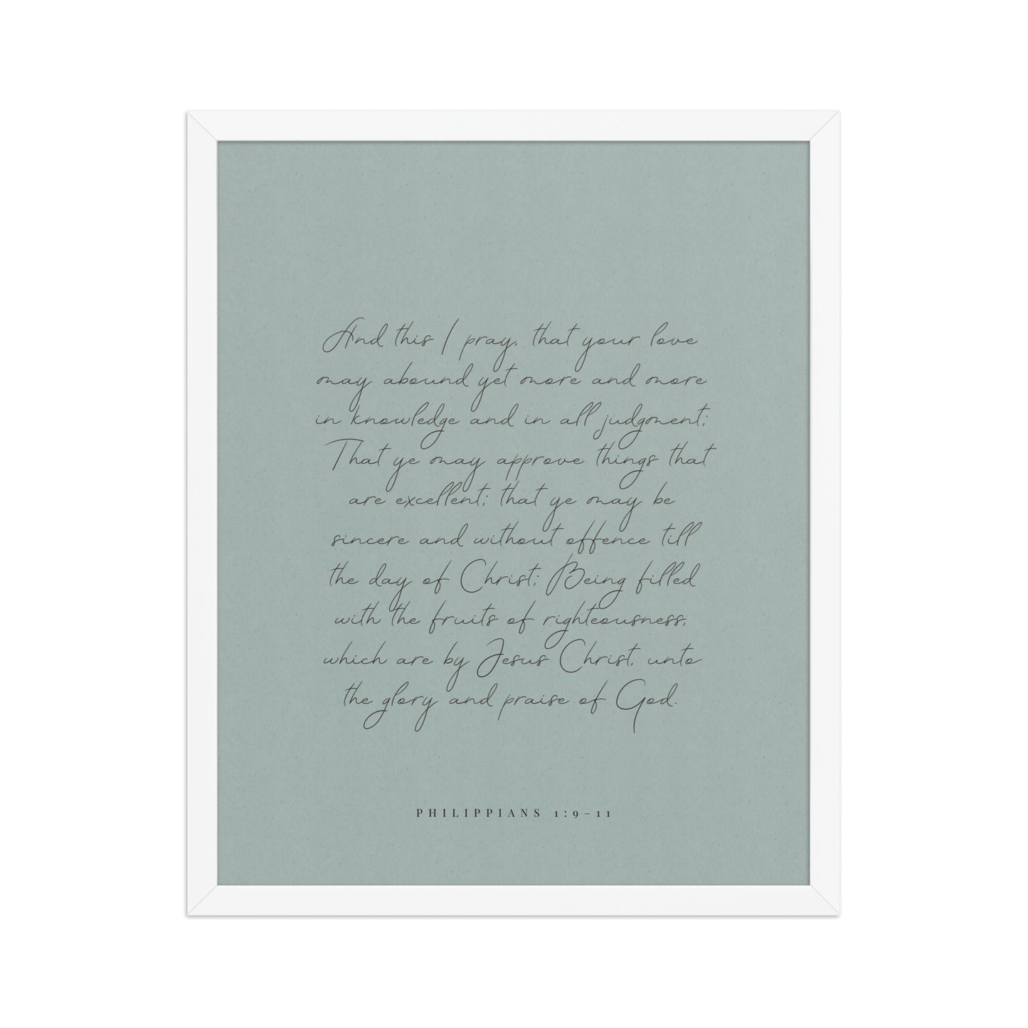 “Abound in Love” – Philippians 1:9–11 KJV Scripture Wall Art